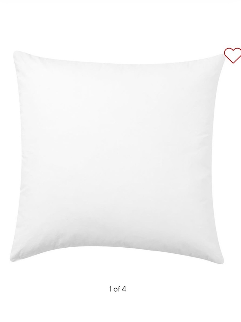 New Pottery Barn Down Feather Pillow Insert 24x24 White